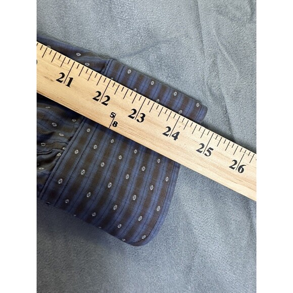 Thomas Dean Button Up Dress Shirt Mens Large Multicolor Gray Long Sleeve - Picture 7 of 7